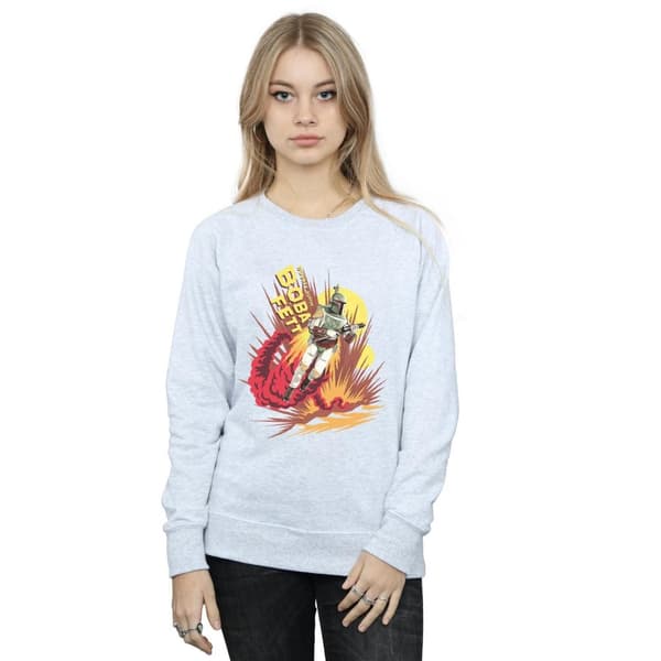Star Wars Womens/Ladies Boba Fett Rocket Powered Sweatshirt