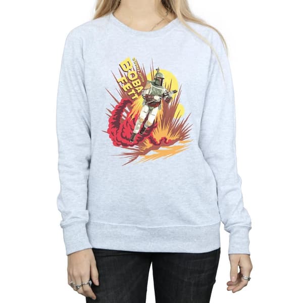 Star Wars Womens/Ladies Boba Fett Rocket Powered Sweatshirt