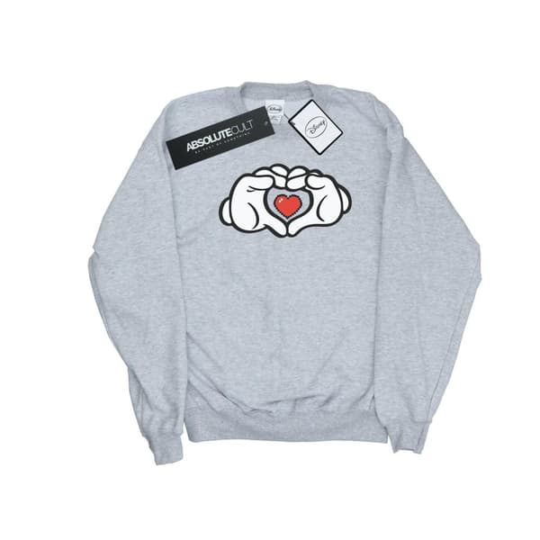 Disney Mens Mickey Mouse Heart Hands Sweatshirt