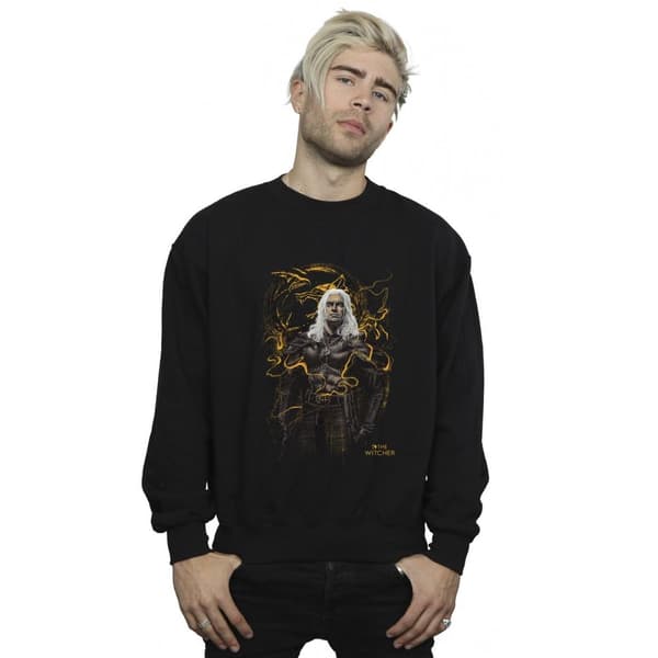 Netflix Mens The Witcher Smoking Wolf Sweatshirt