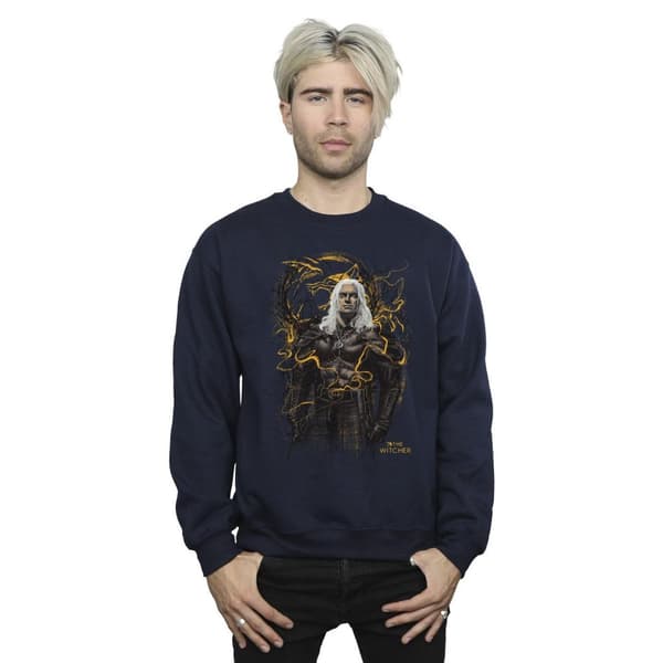 Netflix Mens The Witcher Smoking Wolf Sweatshirt