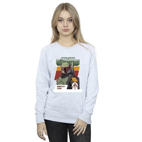 Star Wars Dam/Tjej The Mandalorian Boba Fett Lives Sweatshirt