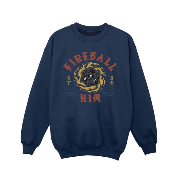 Netflix Girls Stranger Things Fireball Dice 86 Sweatshirt Navy Blue 9-11 Years