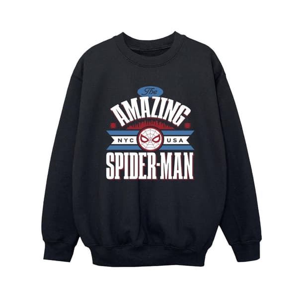 Marvel Boys Spider-Man NYC Amazing Sweatshirt Black 7-8 Years