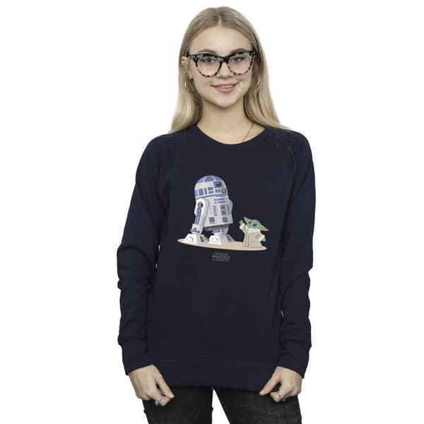 Star Wars Sweatshirt - The Mandalorian R2D2 And Grogu för damer/kvinnor