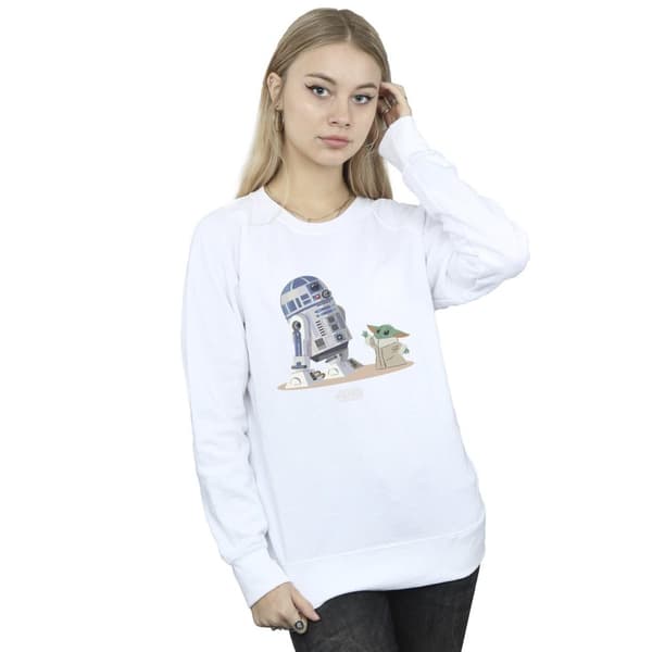 Star Wars Sweatshirt - The Mandalorian R2D2 And Grogu för damer/kvinnor