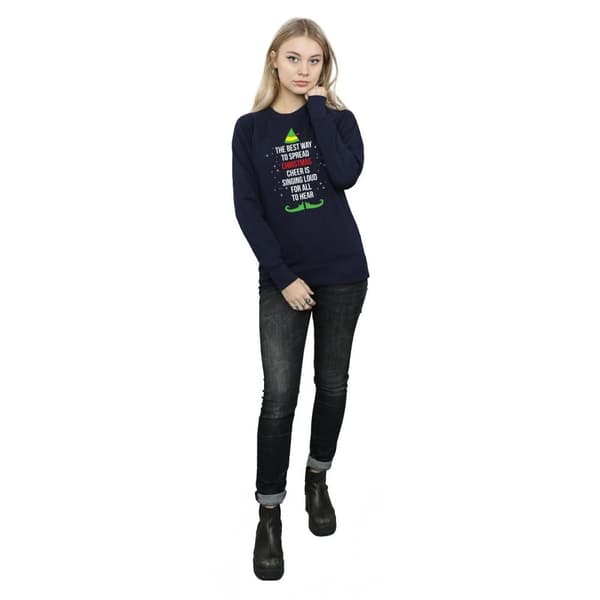 Elf Sweatshirt med text för julglädje för kvinnor/damer