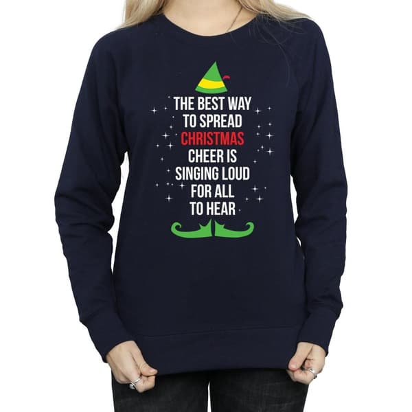 Elf Sweatshirt med text för julglädje för kvinnor/damer