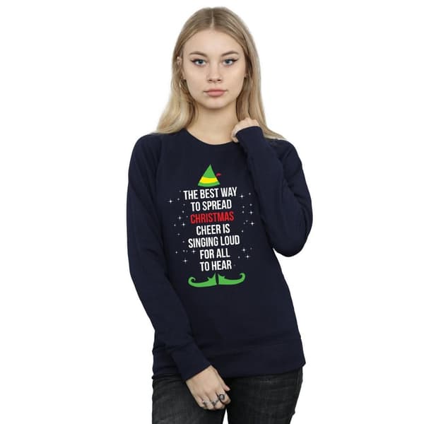 Elf Sweatshirt med text för julglädje för kvinnor/damer