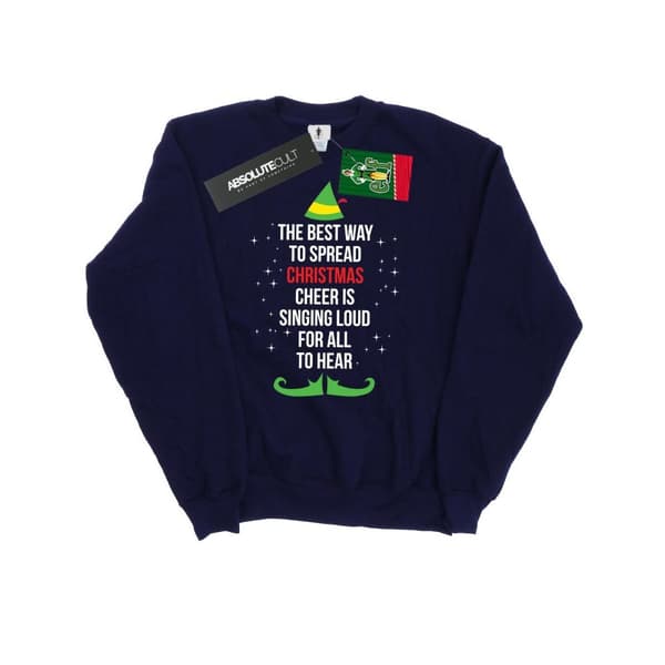 Elf Sweatshirt med text för julglädje för kvinnor/damer