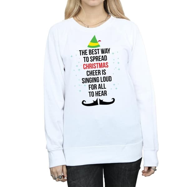 Elf Sweatshirt med text för julglädje för kvinnor/damer