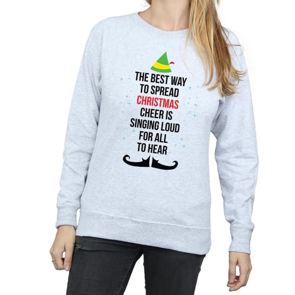 Elf Sweatshirt med text för julglädje för kvinnor/damer