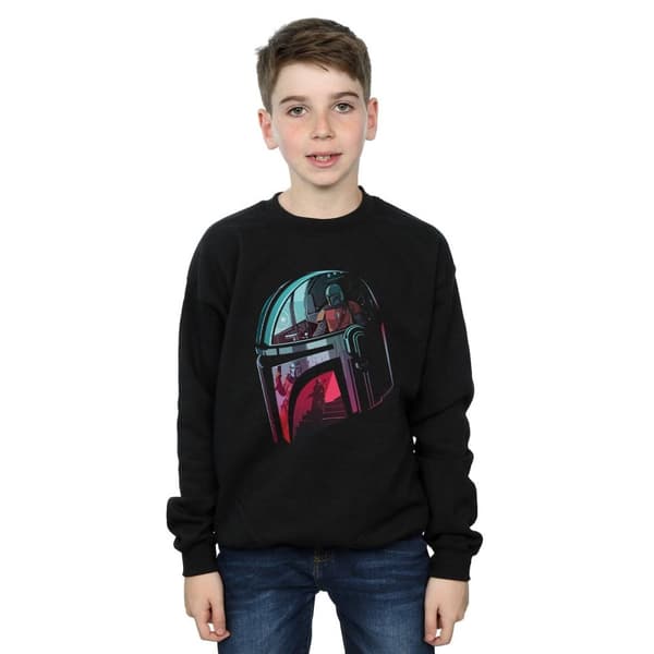 Star Wars Boys The Mandalorian Mandalore Helmet Reflection Sweatshirt