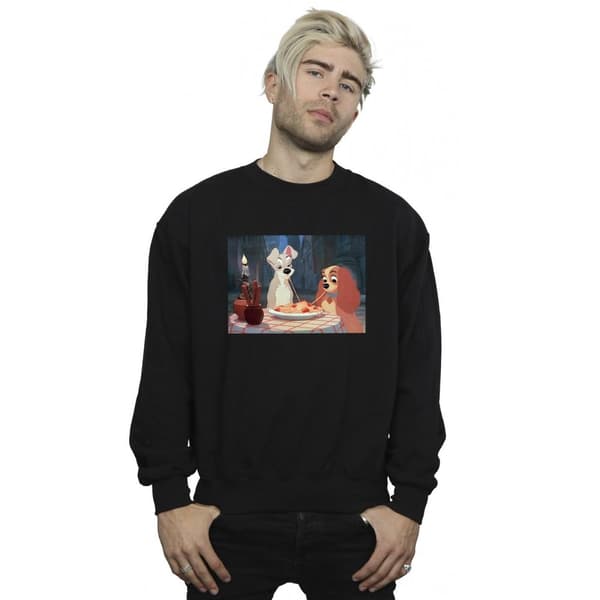 Disney Mens Lady And The Tramp Spaghetti Photo Sweatshirt