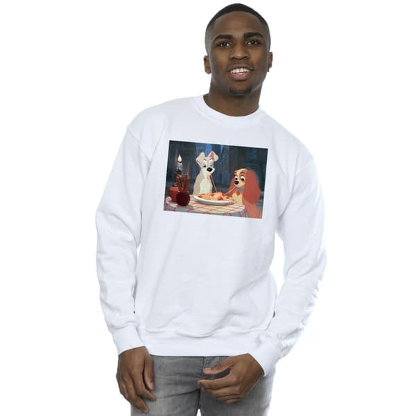 Disney Mens Lady And The Tramp Spaghetti Photo Sweatshirt