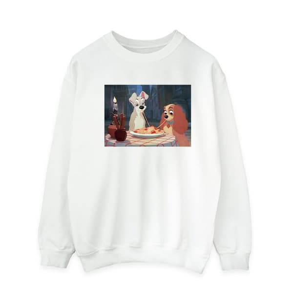 Disney Mens Lady And The Tramp Spaghetti Photo Sweatshirt