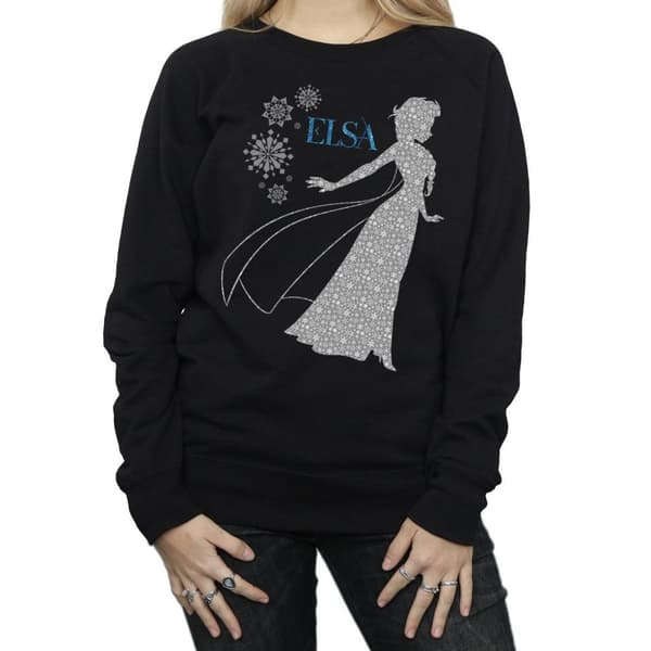 Disney Dam/Tjej Frozen Elsa Jul Silhuett Sweatshirt