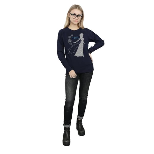 Disney Dam/Tjej Frozen Elsa Jul Silhuett Sweatshirt