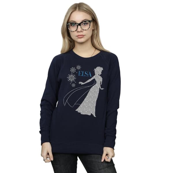 Disney Dam/Tjej Frozen Elsa Jul Silhuett Sweatshirt