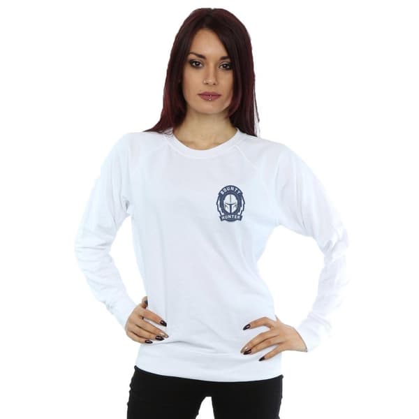Star Wars Womens/Ladies The Mandalorian Bounty Hunter Badge Breast Print Sweatshirt