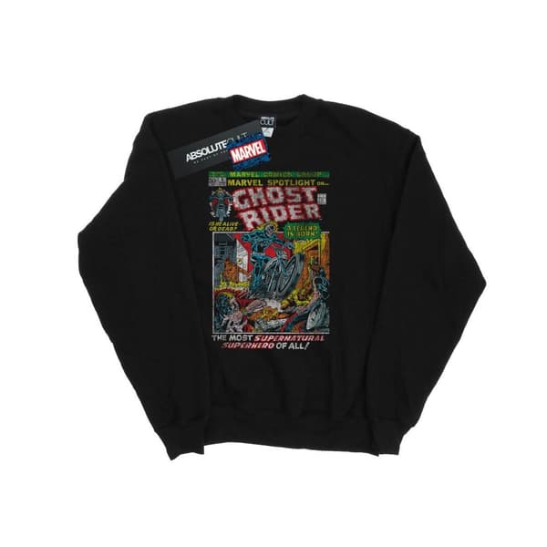 Marvel Mens Ghost Rider Distressed Spotlight Sweatshirt
