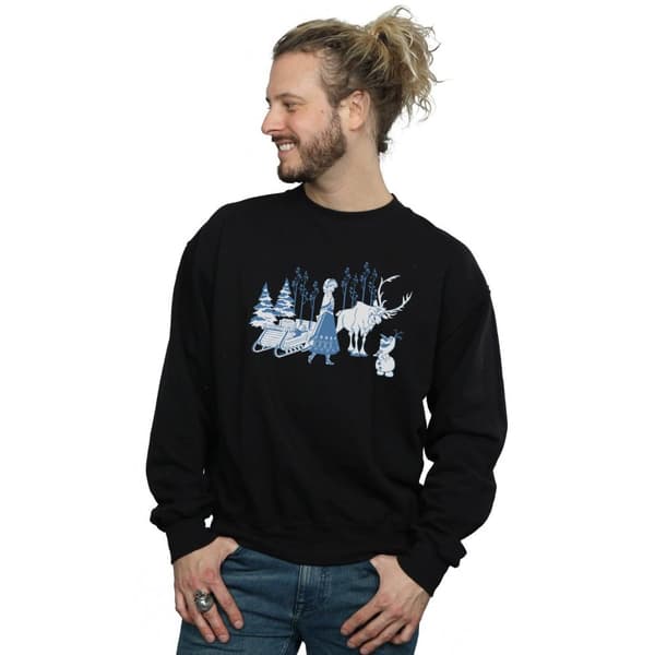 Disney Mens Frozen Anna Sven And Olaf Sweatshirt