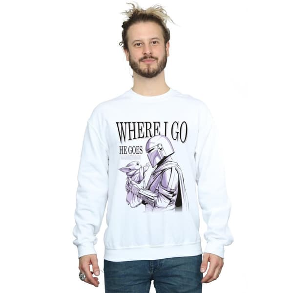 Star Wars Mens The Mandalorian Where I Go Sweatshirt