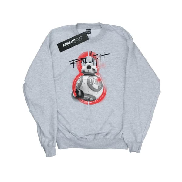 Star Wars Mens The Last Jedi BB-8 Roll With It Sweatshirt Sports Grey S