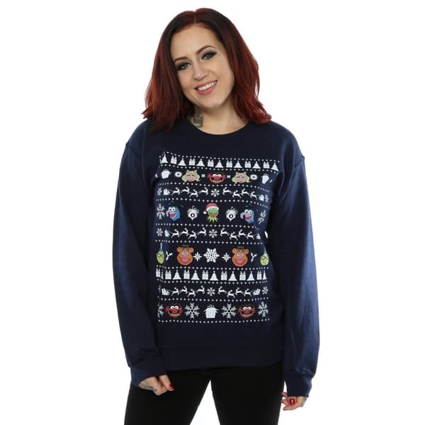 Disney Womens/Ladies The Muppets Christmas Heads Sweatshirt