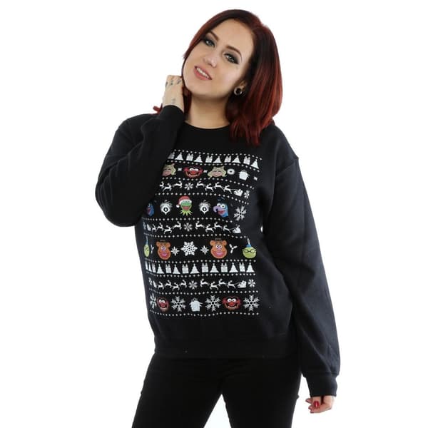 Disney Womens/Ladies The Muppets Christmas Heads Sweatshirt