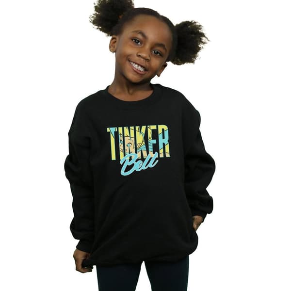 Disney Girls Tinker Bell Wording Infill Sweatshirt