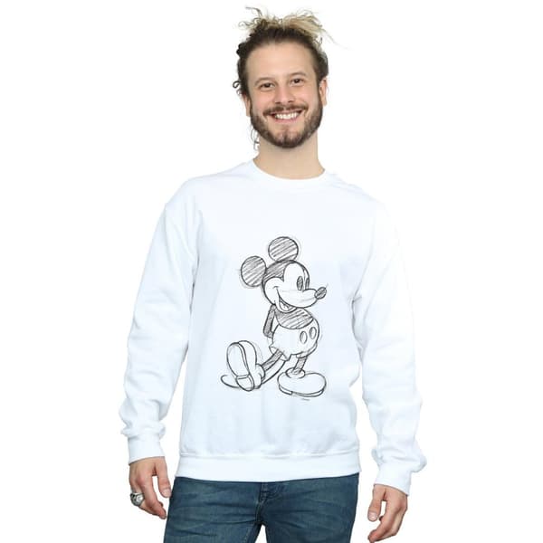 Disney Mens Mickey Mouse Sketch Kick Sweatshirt