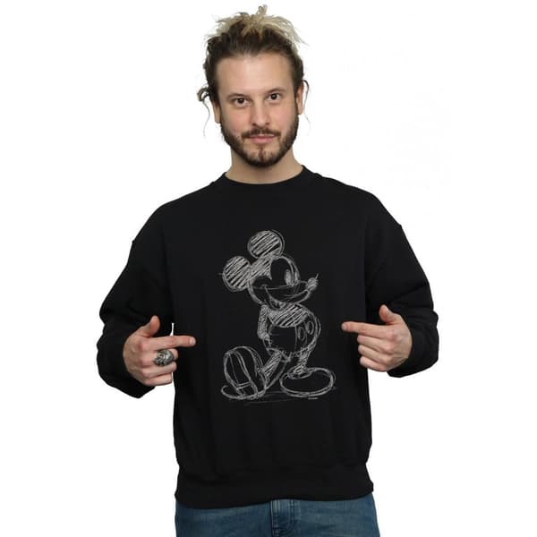 Disney Mens Mickey Mouse Sketch Kick Sweatshirt
