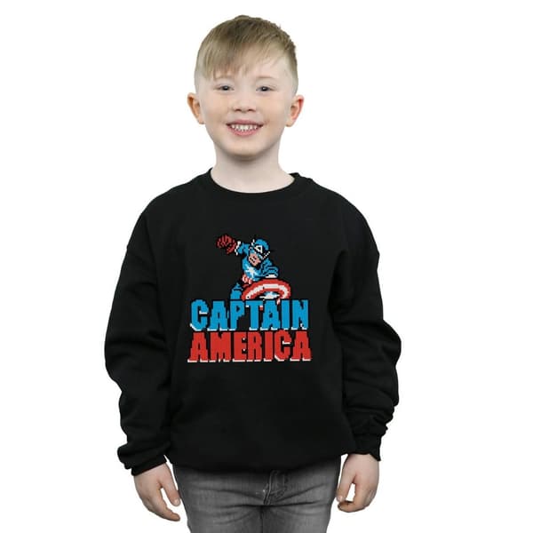 Marvel Boys Captain America Pixelated Sweatshirt