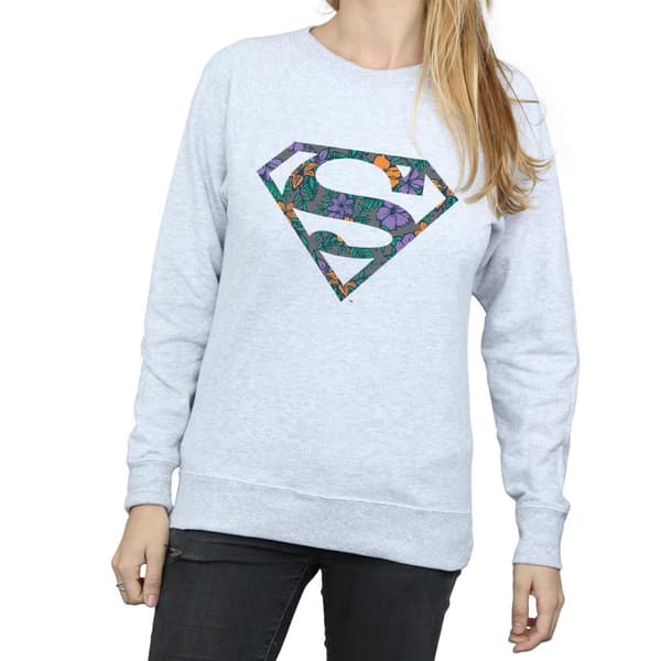 DC Comics Womens/Ladies Superman Floral Logo 1 Sweatshirt