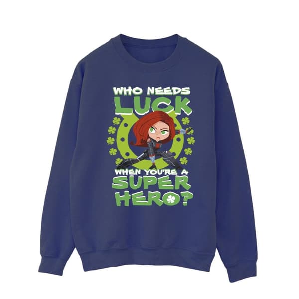 Marvel Mens St Patrick´s Day Black Widow Luck Sweatshirt