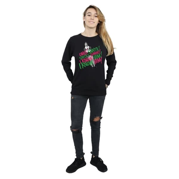 Elf Dam/kvinnor Santa´s Coming Sweatshirt