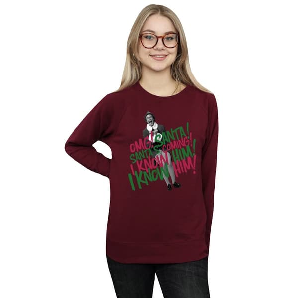 Elf Dam/kvinnor Santa´s Coming Sweatshirt