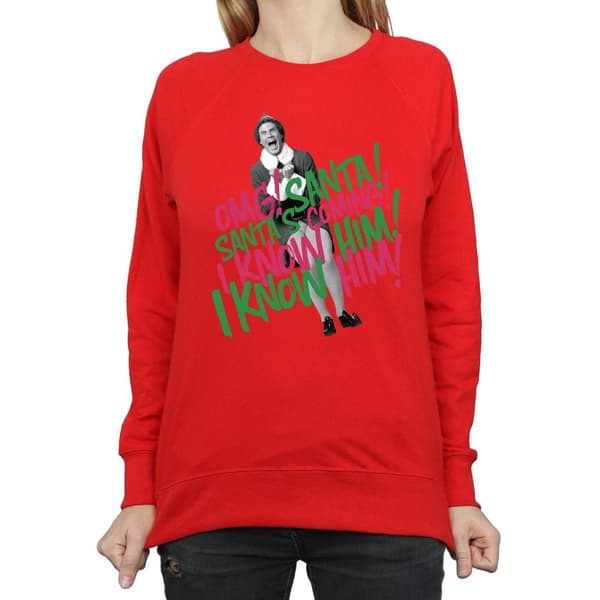 Elf Dam/kvinnor Santa´s Coming Sweatshirt