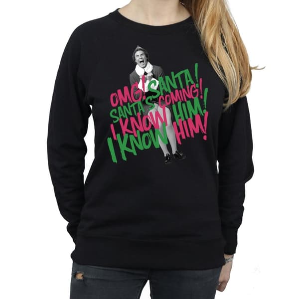 Elf Dam/kvinnor Santa´s Coming Sweatshirt