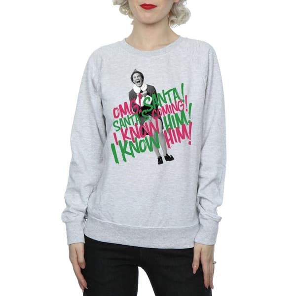 Elf Dam/kvinnor Santa´s Coming Sweatshirt