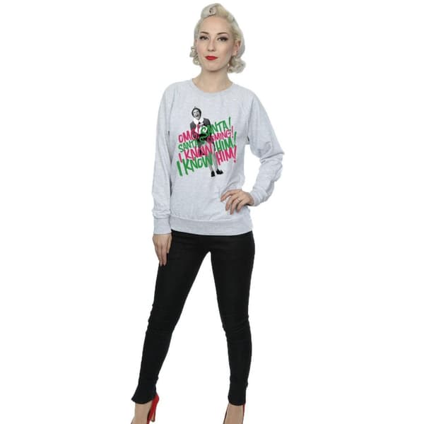 Elf Dam/kvinnor Santa´s Coming Sweatshirt