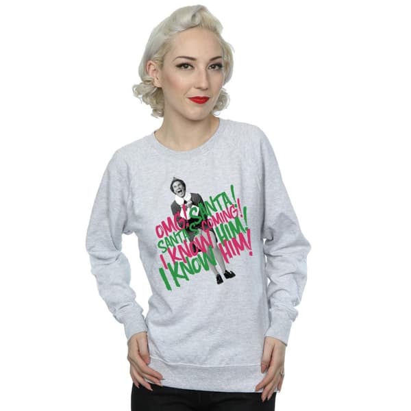 Elf Dam/kvinnor Santa´s Coming Sweatshirt