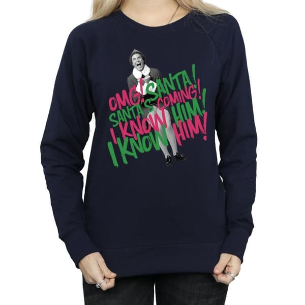 Elf Dam/kvinnor Santa´s Coming Sweatshirt