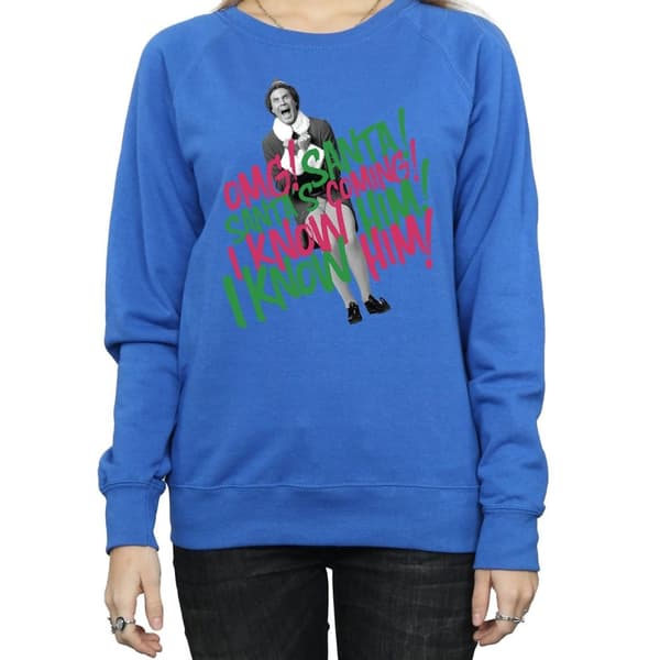 Elf Dam/kvinnor Santa´s Coming Sweatshirt