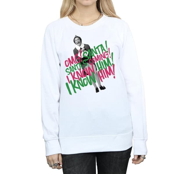 Elf Dam/kvinnor Santa´s Coming Sweatshirt