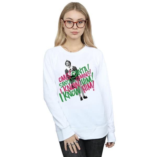 Elf Dam/kvinnor Santa´s Coming Sweatshirt