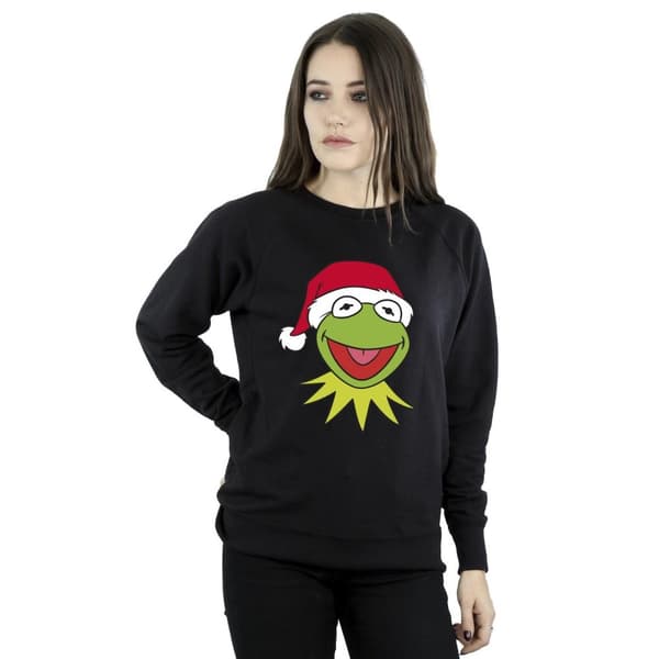 Disney Womens/Ladies Muppets Kermit Christmas Head Sweatshirt