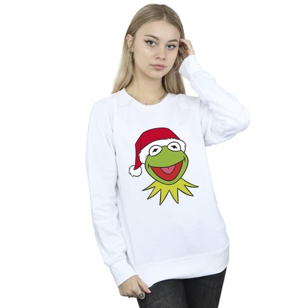 Disney Womens/Ladies Muppets Kermit Christmas Head Sweatshirt