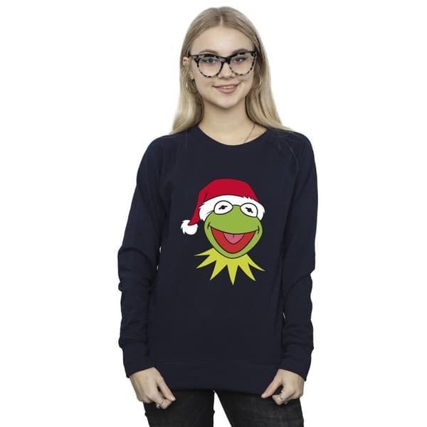 Disney Dam/Tjej Mupparna Kermit Julhuvud Sweatshirt